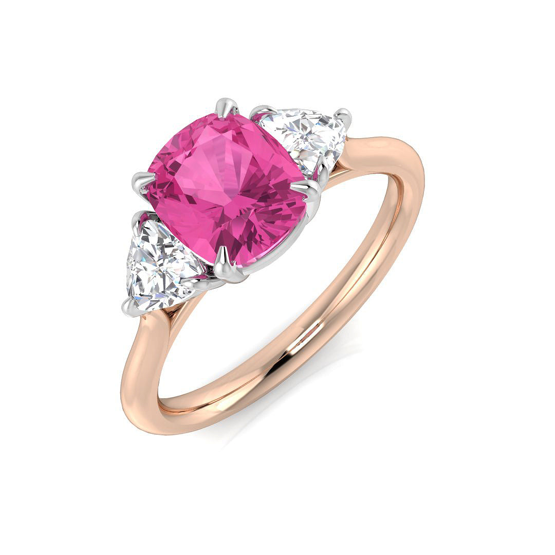 Pink Sapphire Diamond Ring 2.53ct – SR1490~PS – 18k Rose Gold