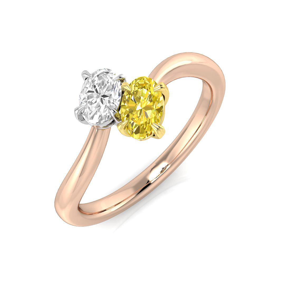 Two Stone Diamond Ring 0.55ct – SR1541~YD – 18k Rose Gold