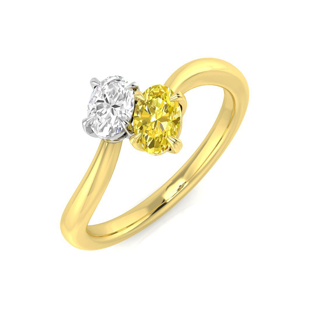 Two Stone Diamond Ring 0.55ct – SR1541~YD – 18k Yellow Gold