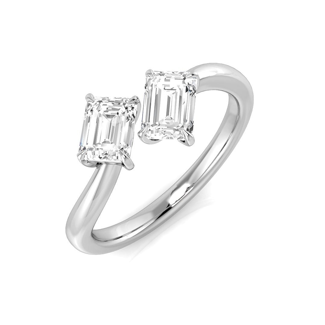 Two Stone Diamond Ring 0.85ct – SR1542 – 14k White Gold