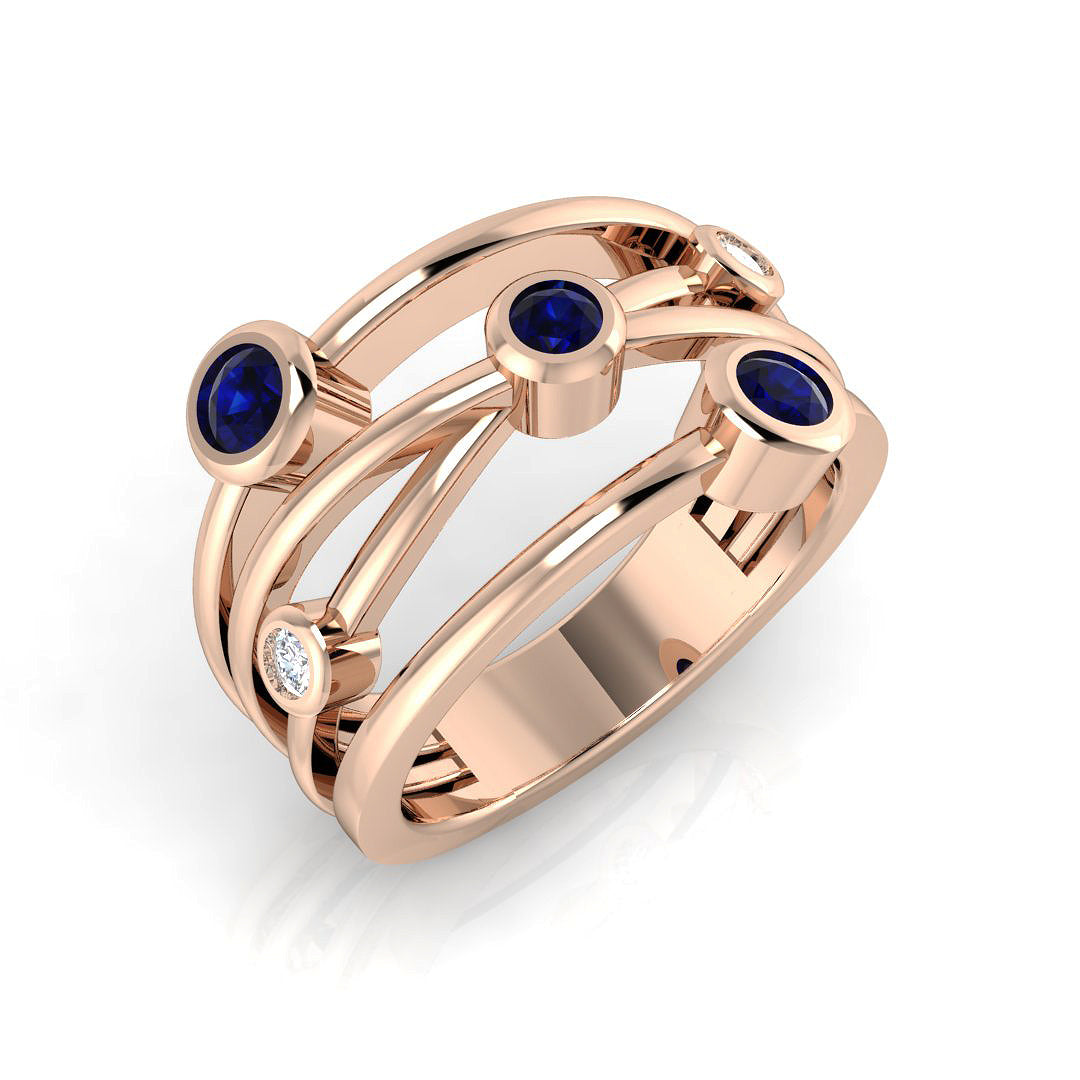 Bubble Diamond Ring 0.54ct – SR1578~BS – 18k Rose Gold