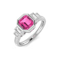 Pink Sapphire Diamond Ring 1.81ct – SR1662~PS – 18k White Gold