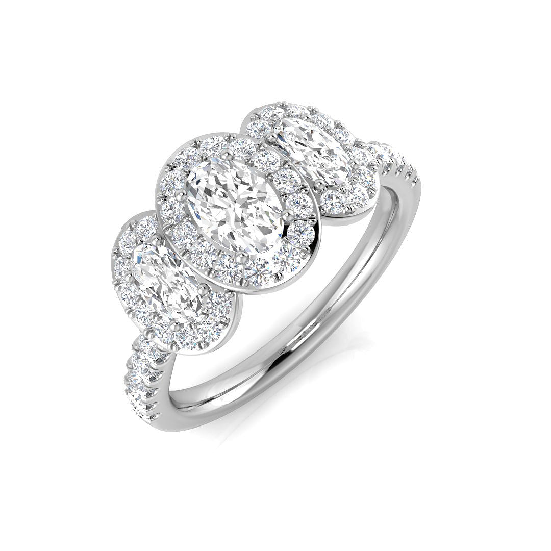 Three Stone Diamond Ring 1.21ct – SR192 – 18k White Gold