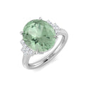 Green Amethyst Diamond Ring 4.4ct – SR1984~GR – 18k White Gold