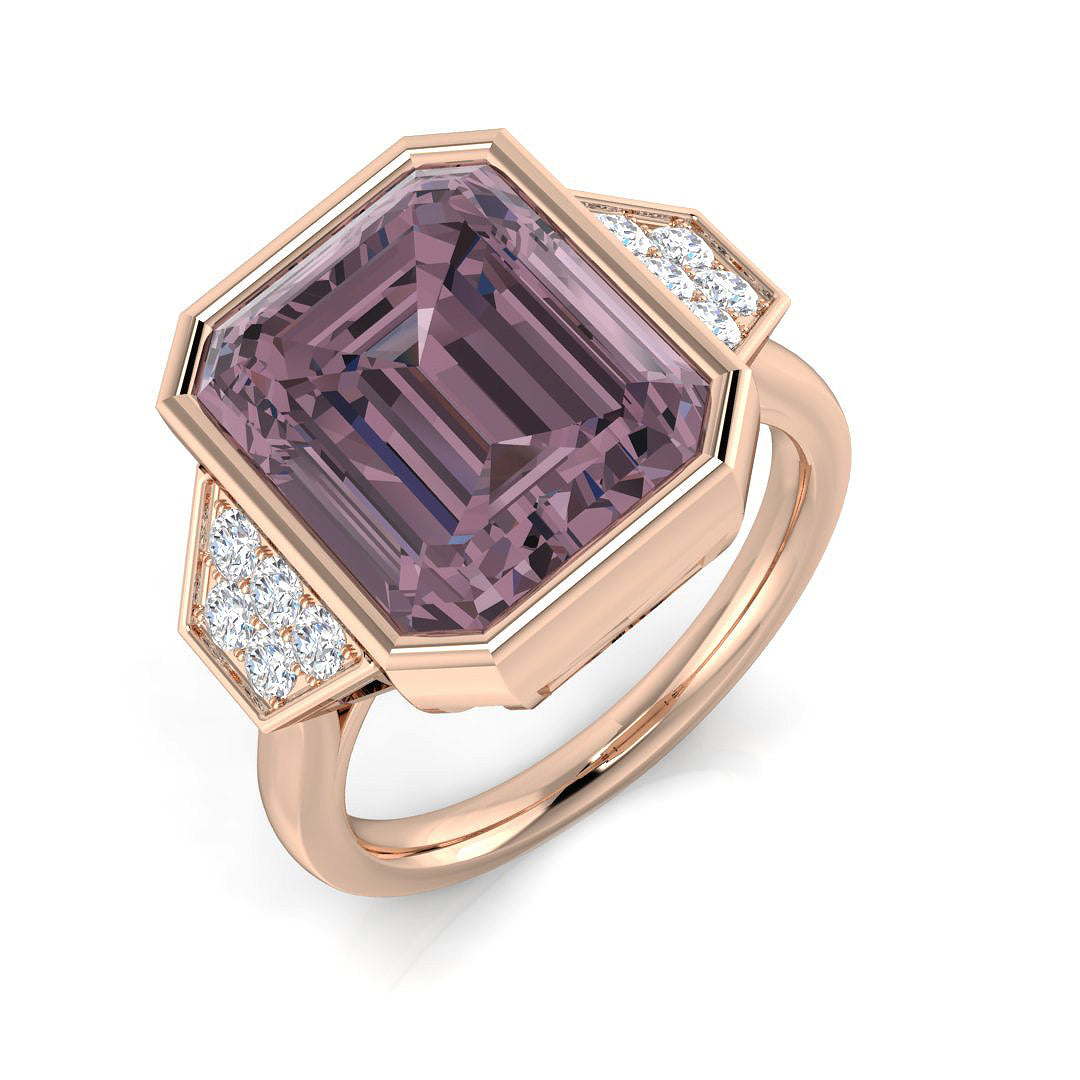 Amethyst Diamond Ring 5.59ct – SR2041~PK – 18k Rose Gold