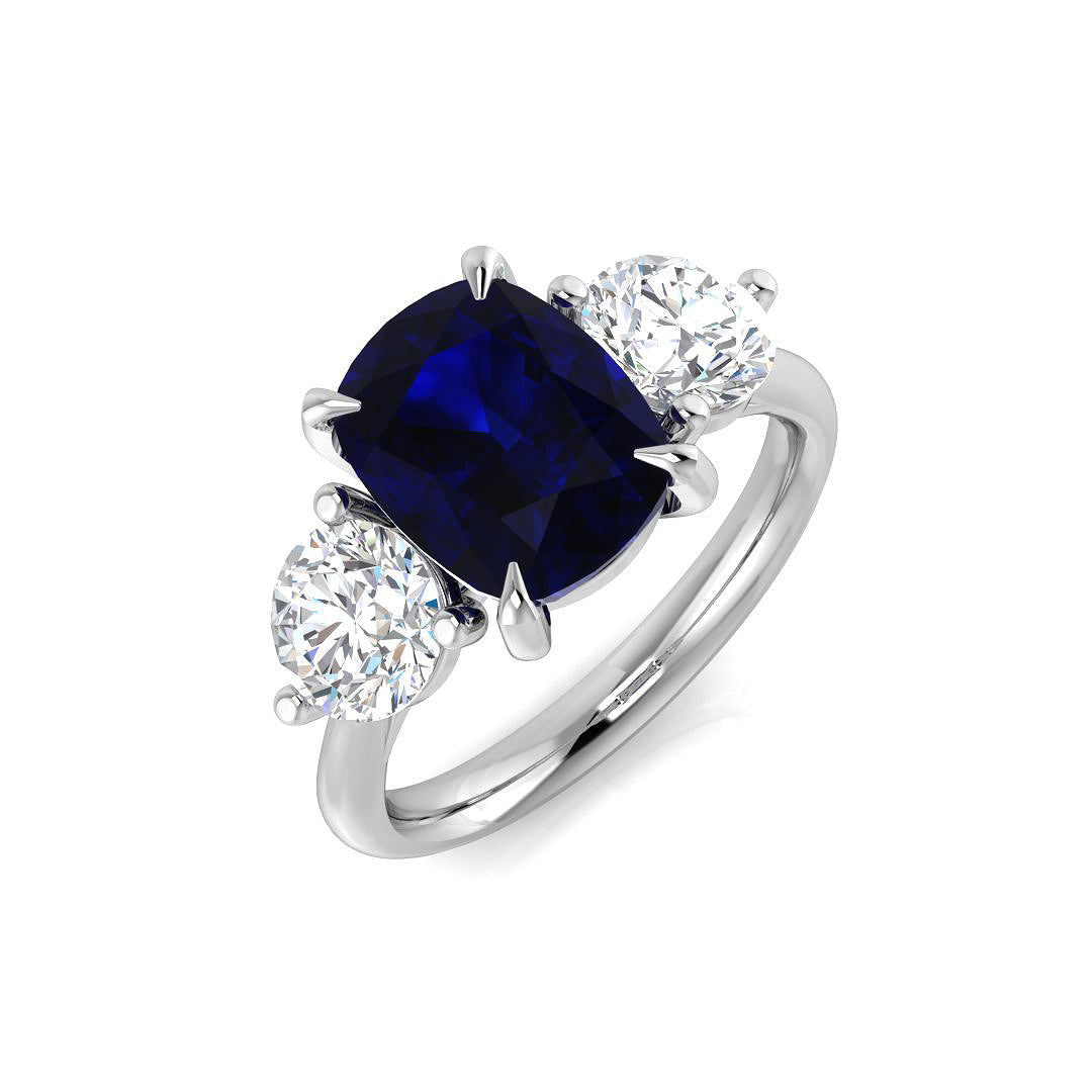 Three Stone Diamond Ring 3.78ct – SR2096~BS – 18k White Gold