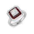 Ruby Diamond Ring 0.84ct – SR2192~RY – 18k White Gold