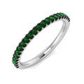 Emerald Diamond Ring 0.19ct – SR2605~EM – 18k White Gold