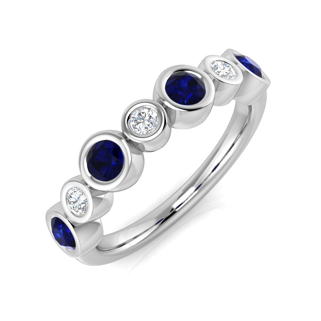 7 Stone Diamond Ring 0.72ct–0.84ct – SR2646~BS – 18k White Gold