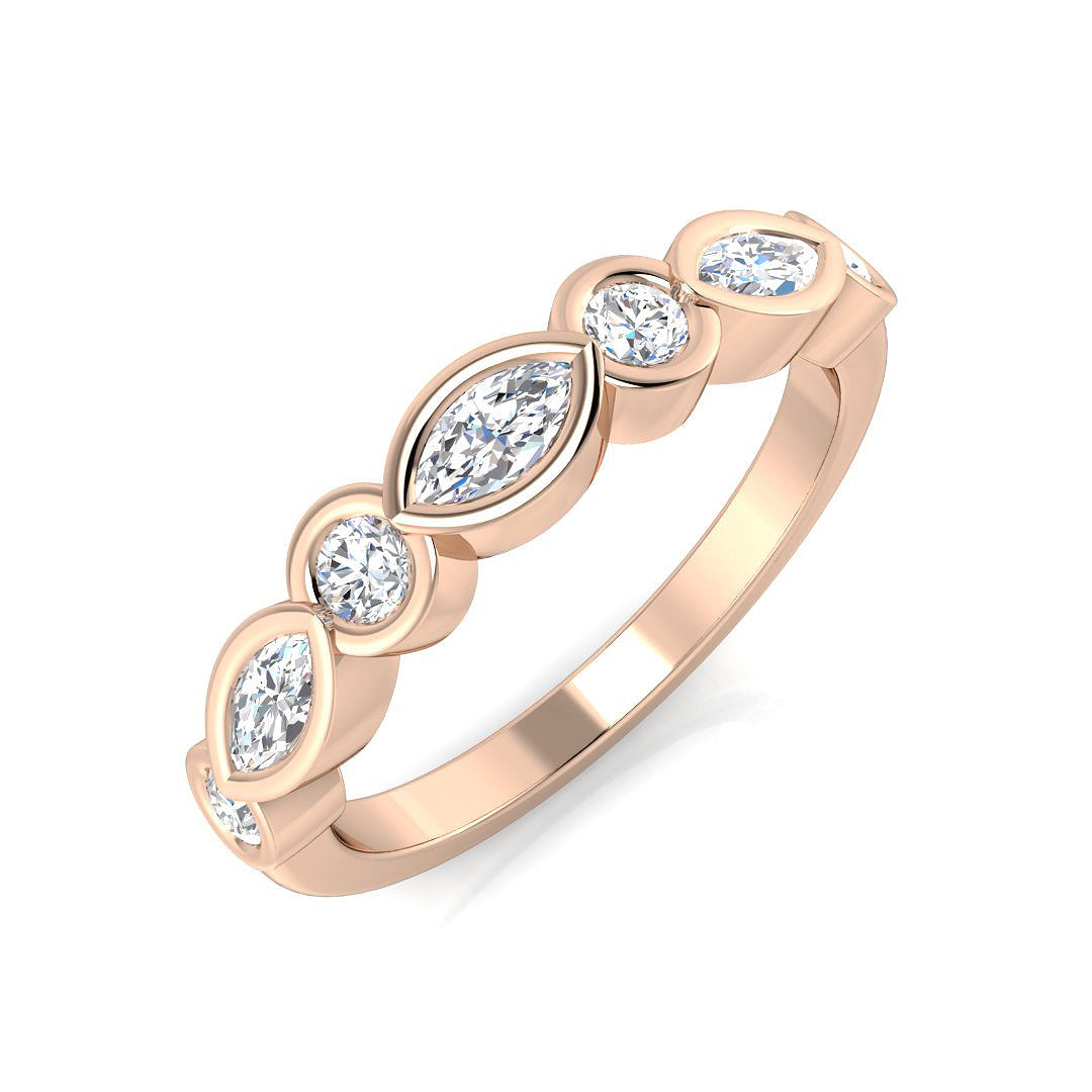 Half Eternity Diamond Ring 0.66ct – SR2745 – 18k Rose Gold