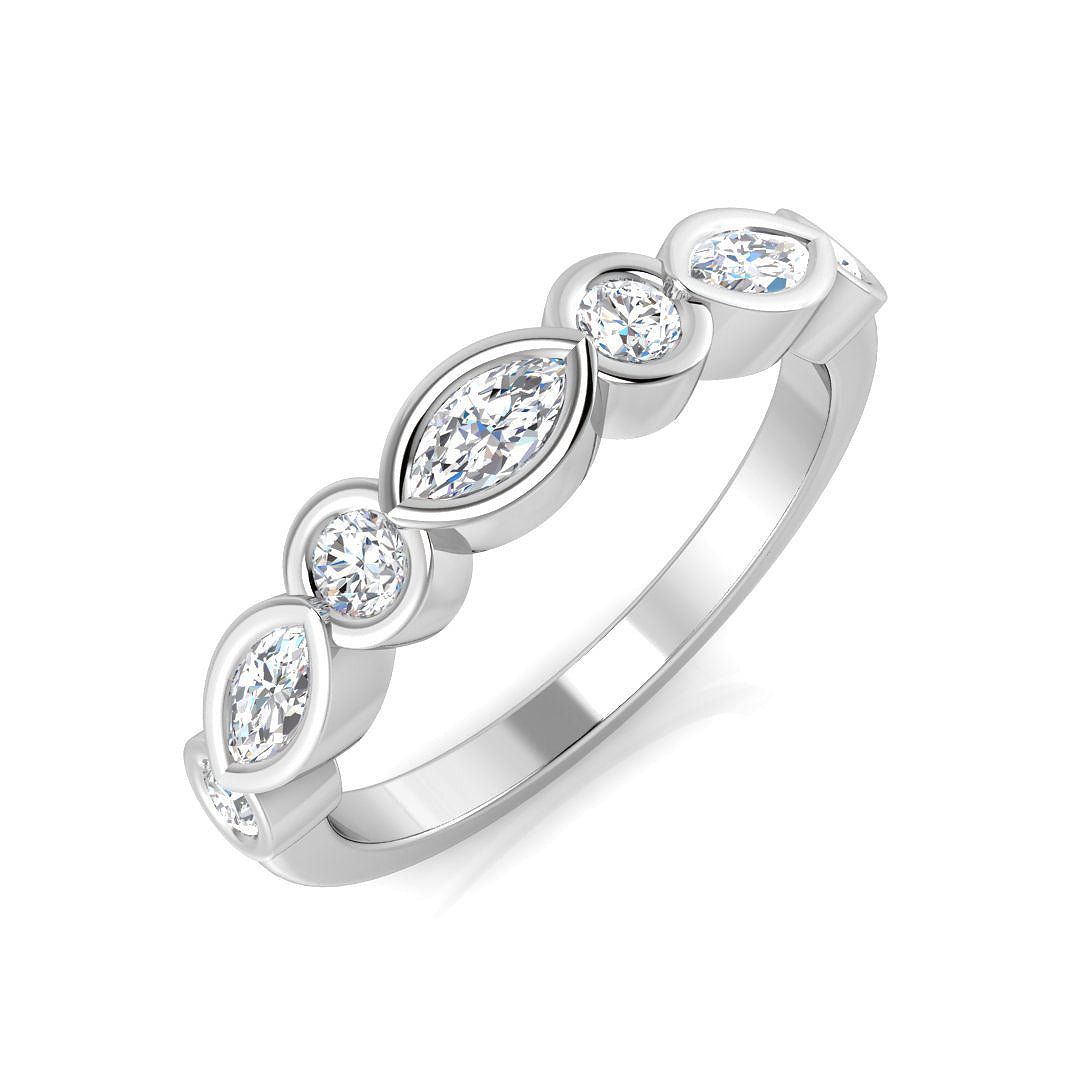 Half Eternity Diamond Ring 0.66ct – SR2745 – 18k White Gold