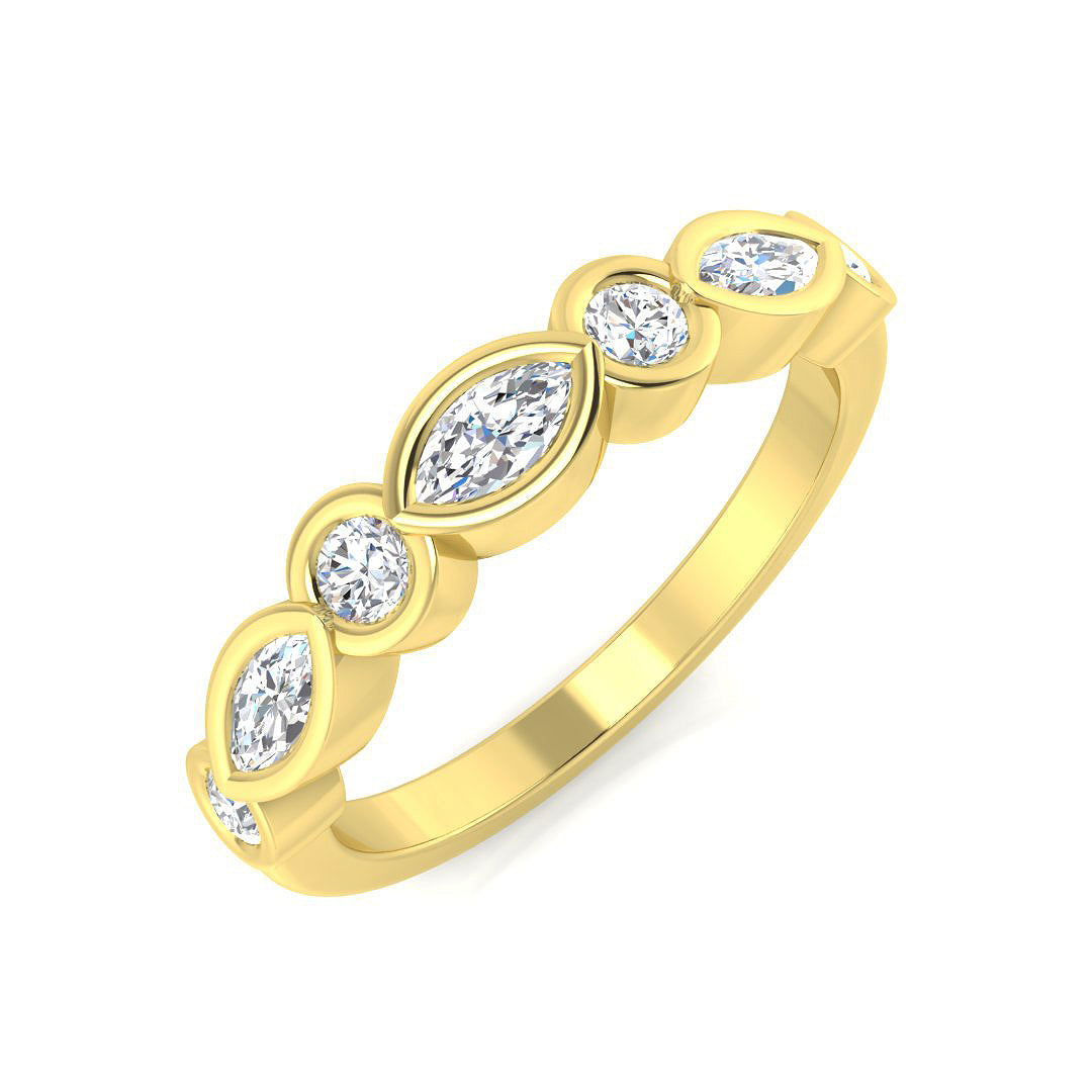 Half Eternity Diamond Ring 0.66ct – SR2745 – 18k Yellow Gold
