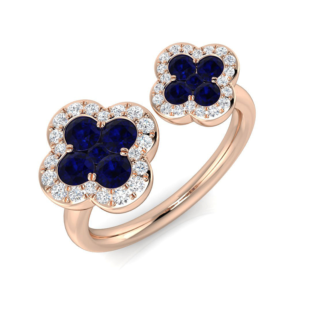 Clover Diamond Ring 1.19ct – SR2905~BS – 18k Rose Gold