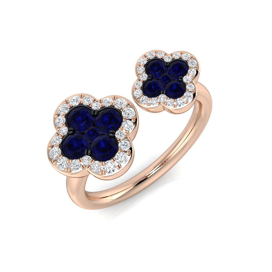 Clover Diamond Ring 1.19ct – SR2905~BS – 18k Rose Gold