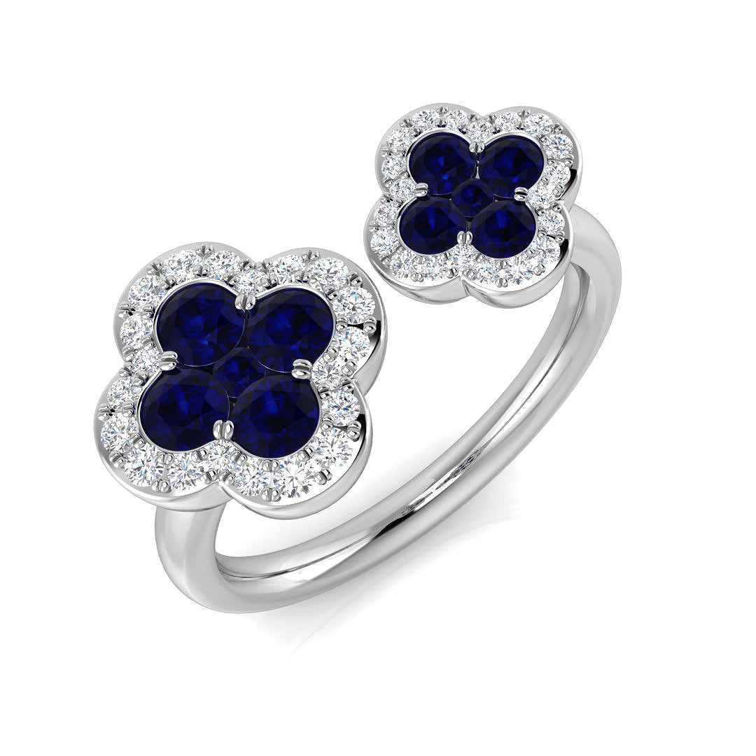 Clover Diamond Ring 1.19ct – SR2905~BS – 18k White Gold