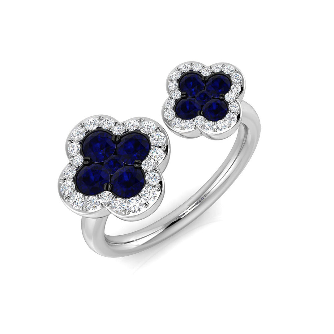 Clover Diamond Ring 1.19ct – SR2905~BS – 18k White Gold