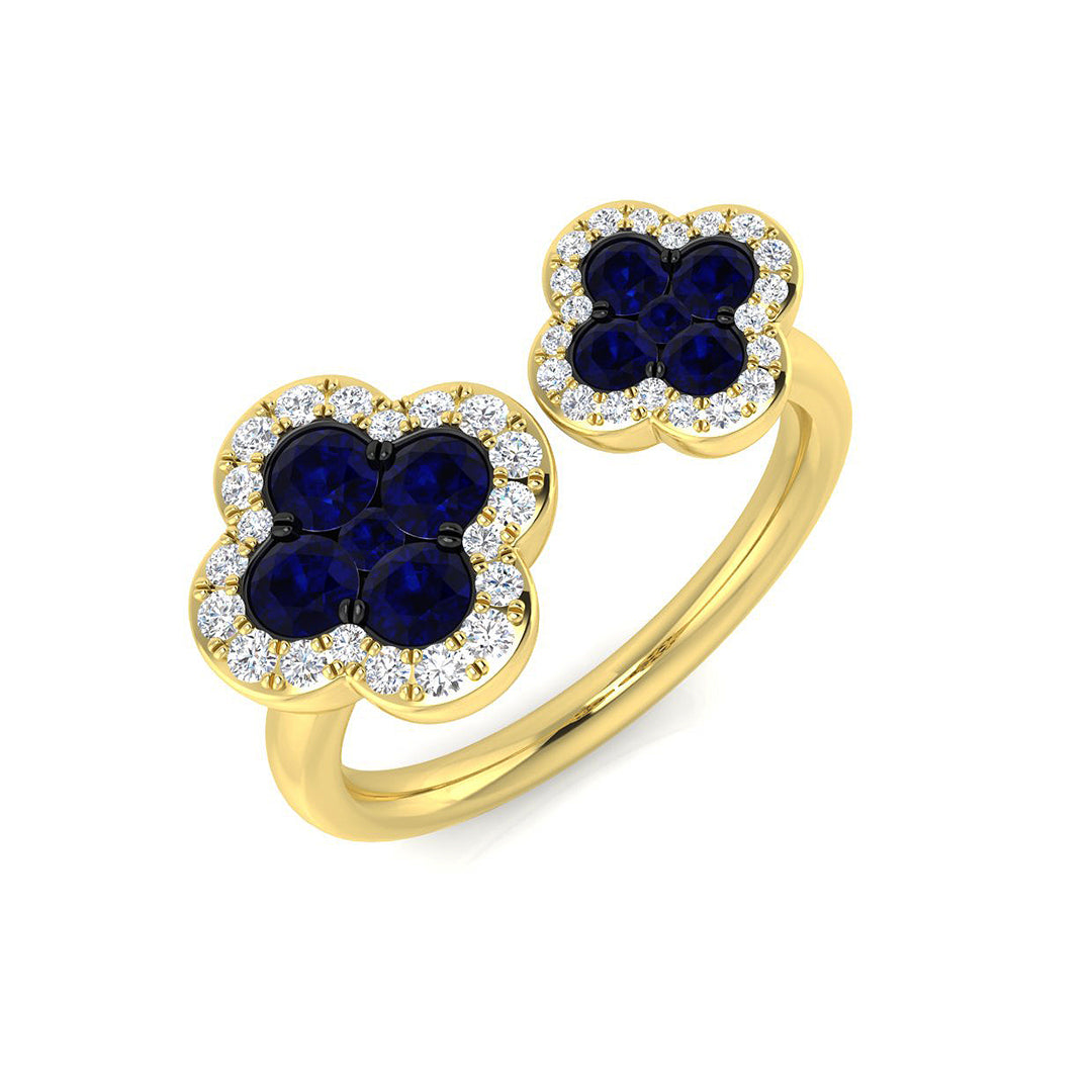 Clover Diamond Ring 1.19ct – SR2905~BS – 18k Yellow Gold