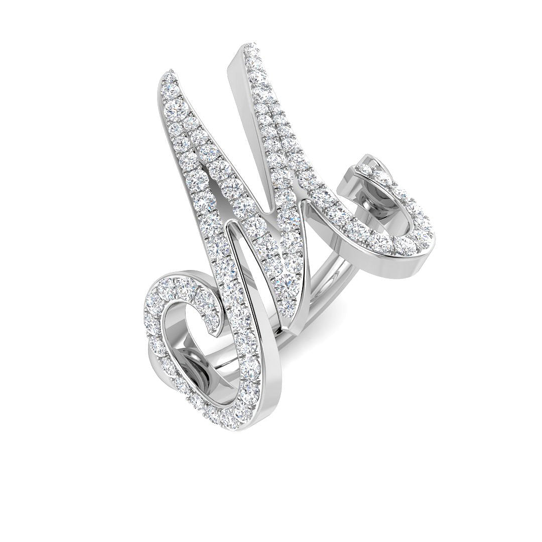 Initials Diamond Ring 0.72ct – SR2940-M – 18k White Gold