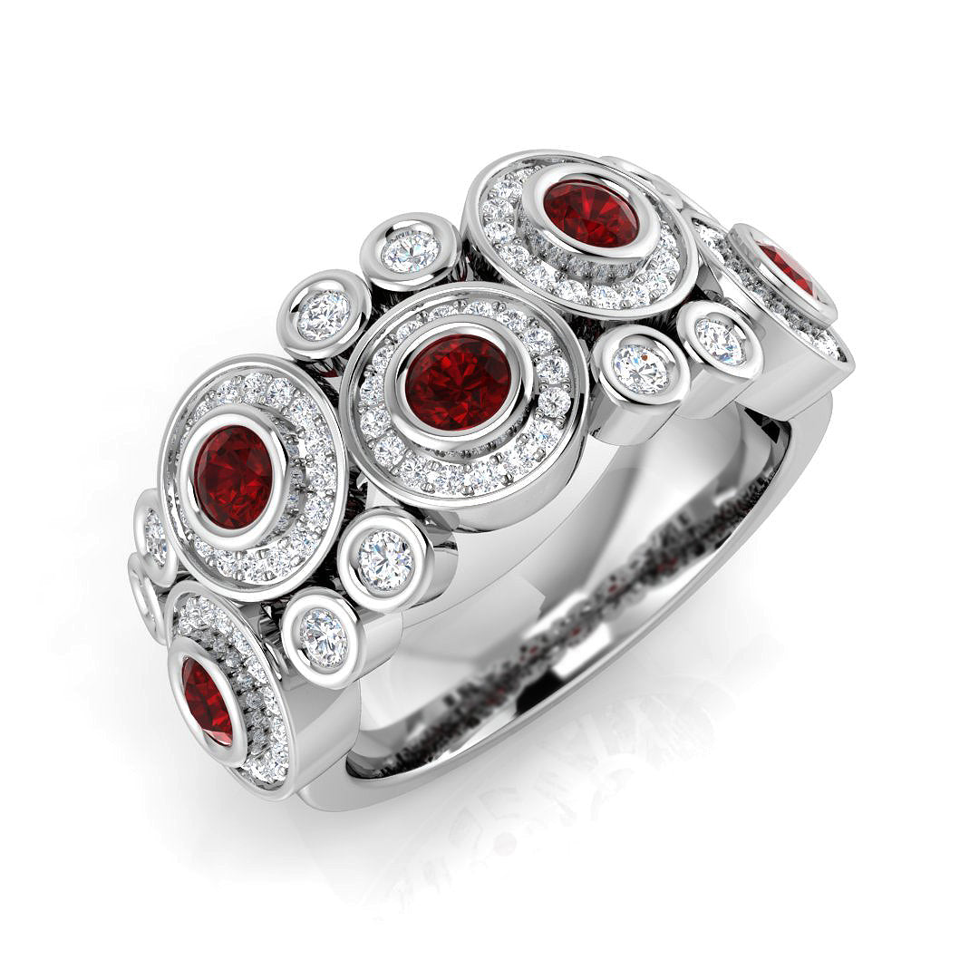 Ruby Diamond Ring 1.05ct – SR3043~RY – 18k White Gold