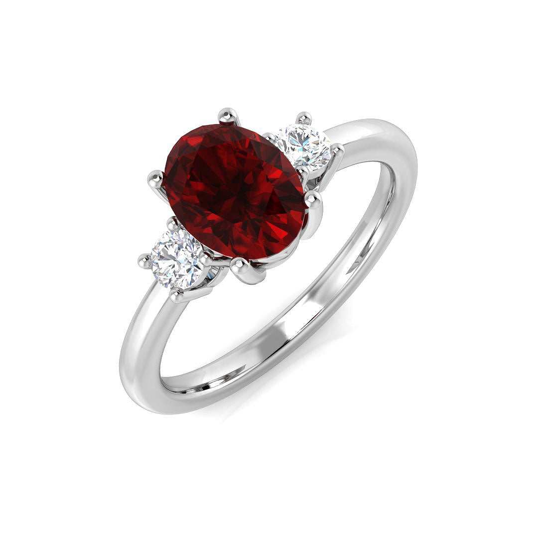 Ruby Diamond Ring 1.64ct – SR3062~RY – 18k White Gold