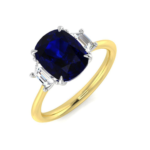 Three Stone Diamond Ring 2.95ct – SR3119~BS – 18k Yellow Gold