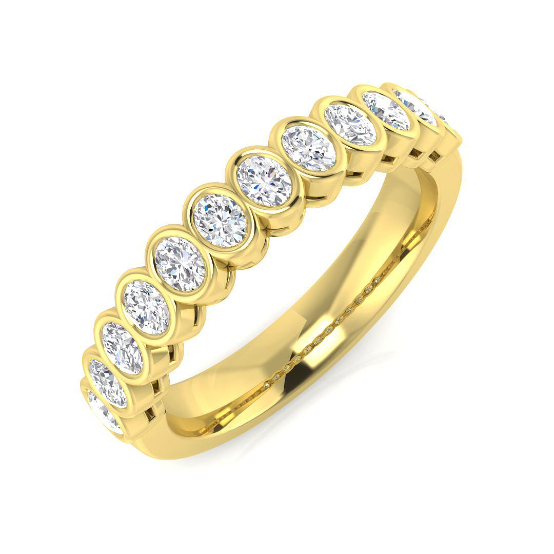 Half Eternity Diamond Ring 0.6ct – SR3178 – 18k Yellow Gold