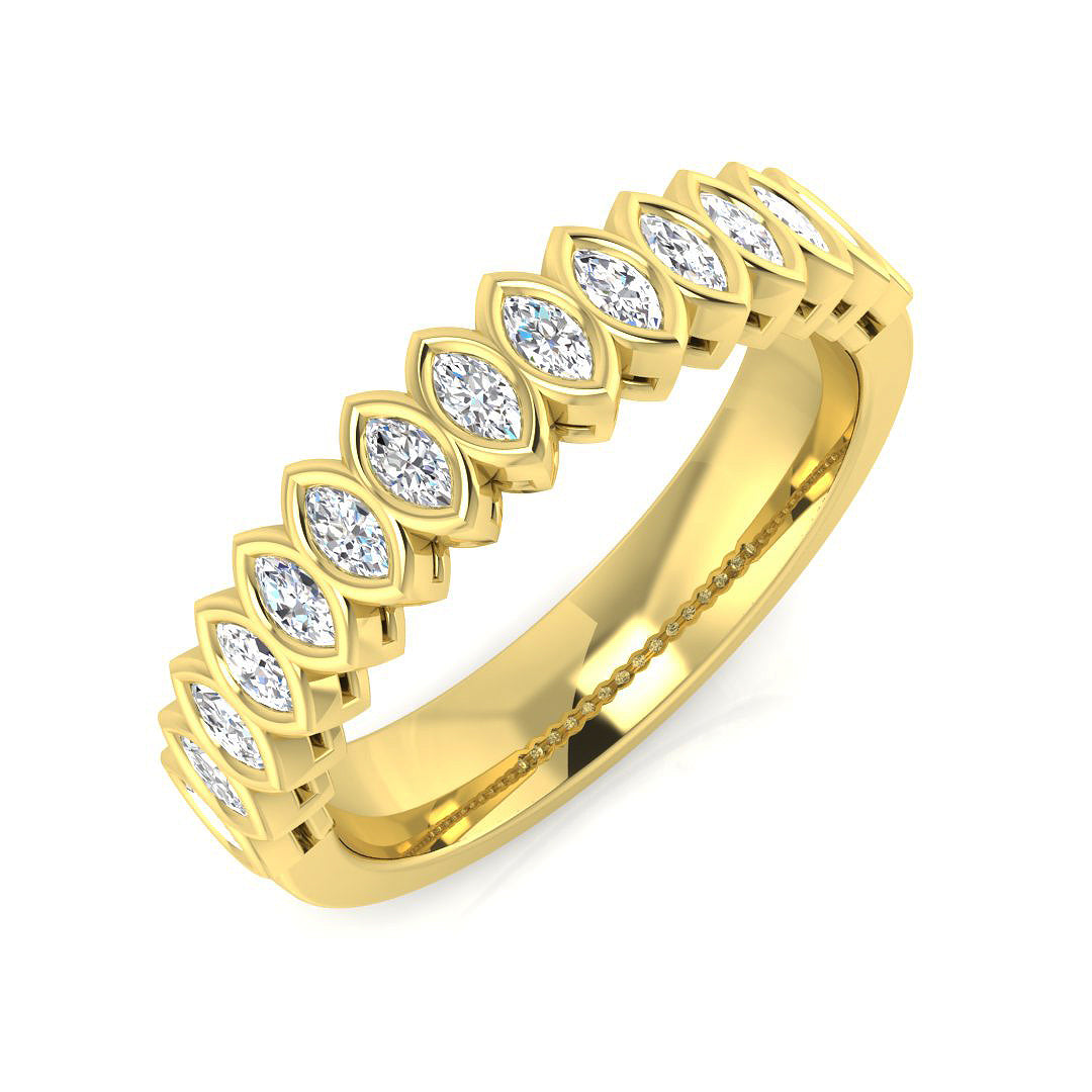 Half Eternity Diamond Ring 0.5ct – SR3182 – 18k Yellow Gold