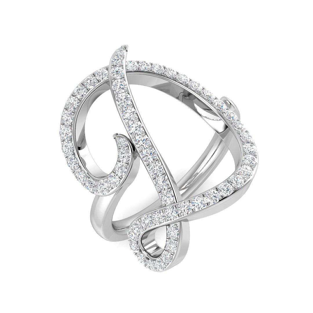 Initials Diamond Ring 0.65ct – SR3260-D – 18k White Gold