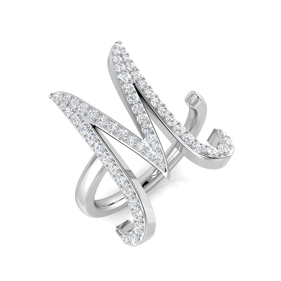 Initials Diamond Ring 0.5ct – SR3260-M – 18k White Gold