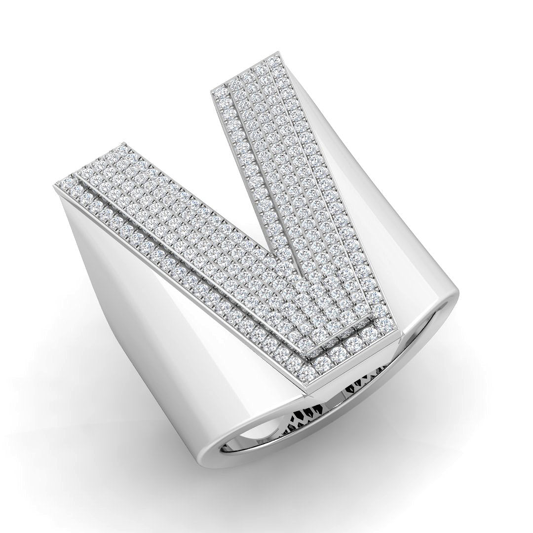 Initials Diamond Ring 0.88ct – SR3392-V – Platinum