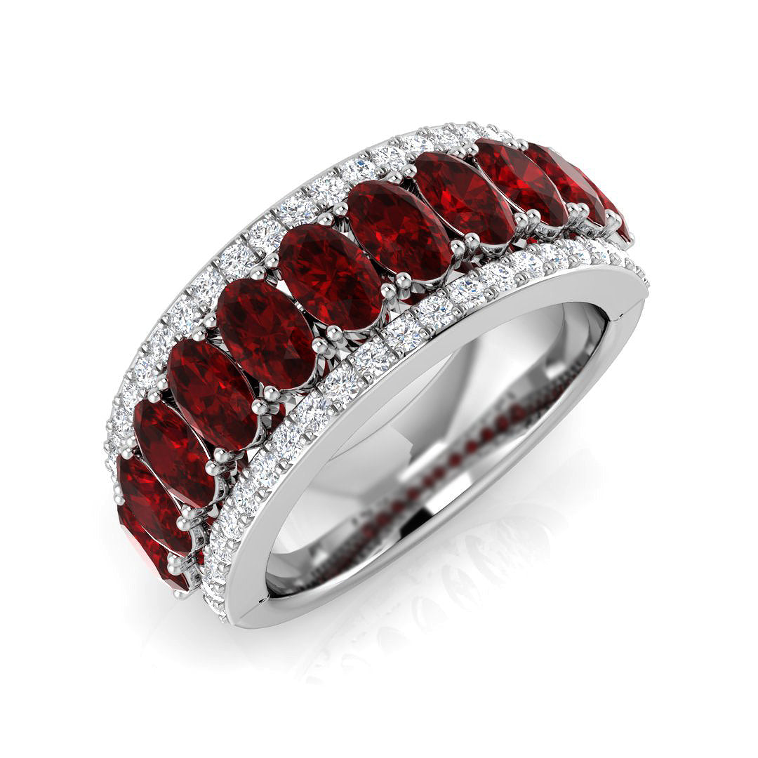 Ruby Diamond Ring 3.71ct – SR3409~RY – 18k White Gold