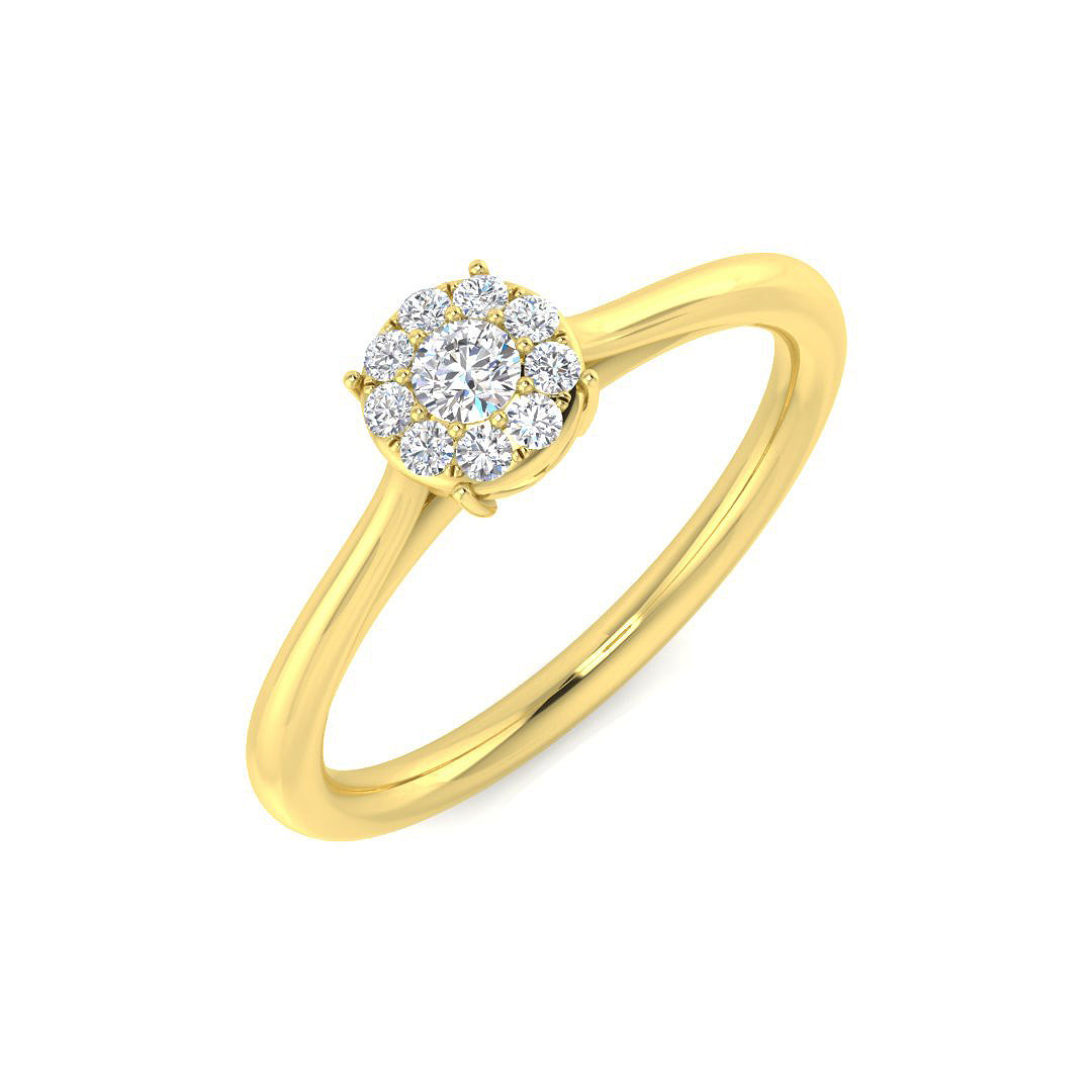 Cluster Diamond Ring 0.12ct – SR3410 – 9k Two Tone Gold