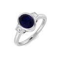 Blue Sapphire Diamond Ring 1.45ct – SR3417~BS – 18k White Gold