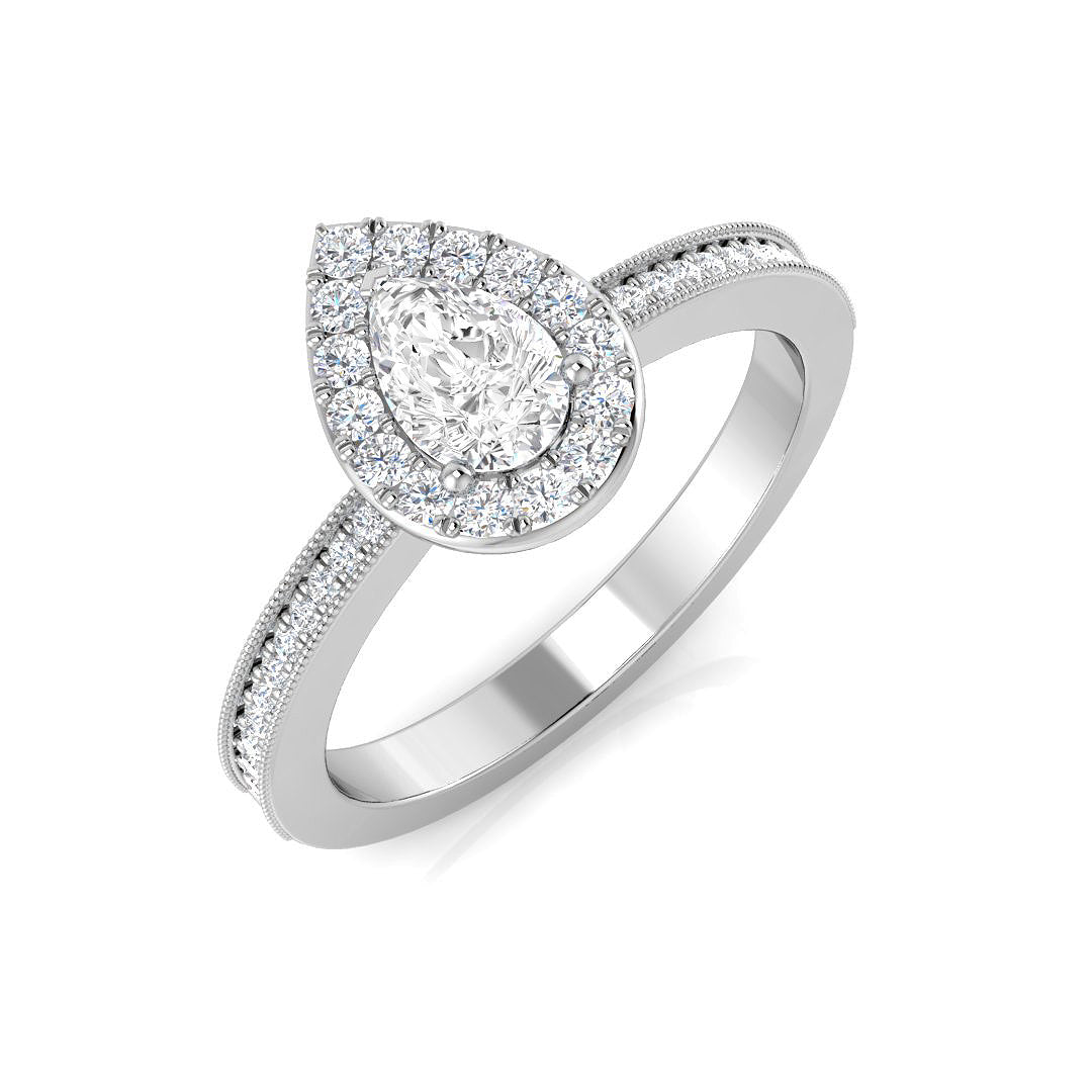 Engagement Diamond Ring 0.55ct – SR344 – 18k White Gold