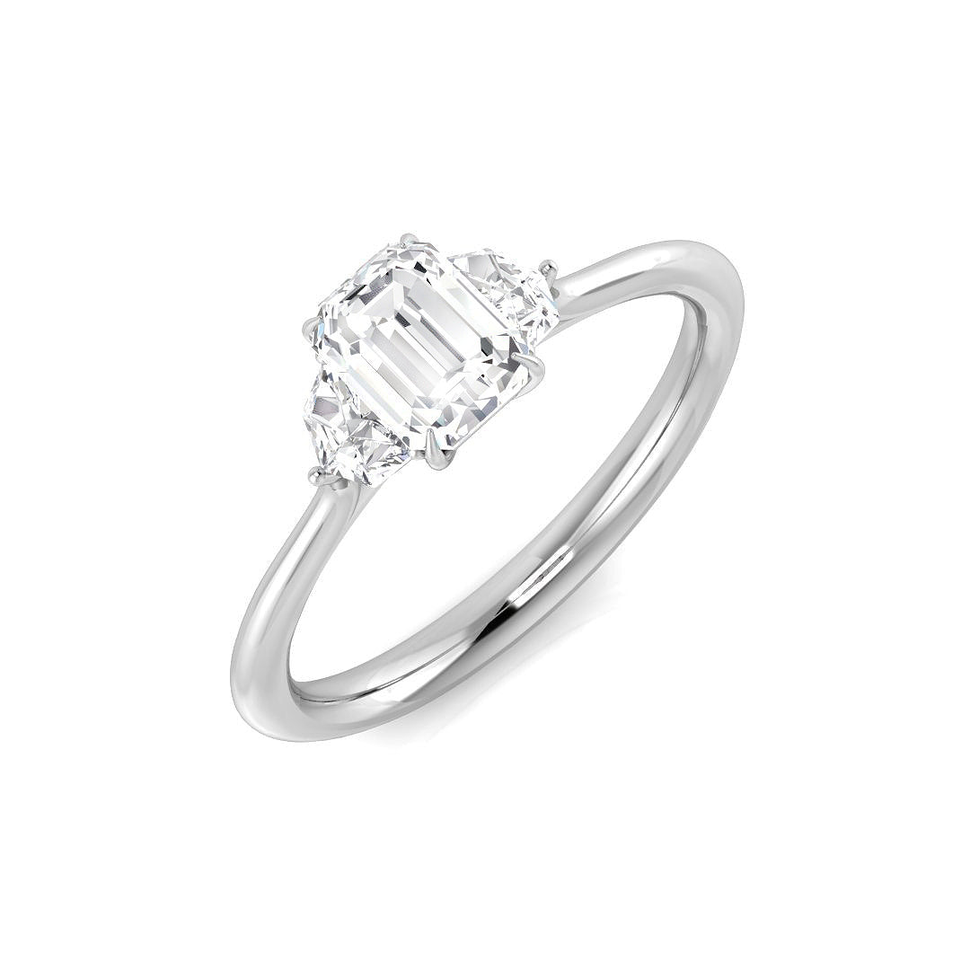 Three Stone Diamond Ring 0.86ct – SR3473 – 18k White Gold