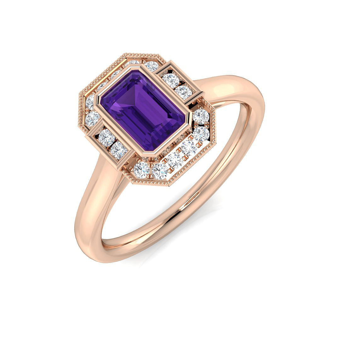 Engagement Diamond Ring 0.74ct – SR3712~AME – 18k Rose Gold