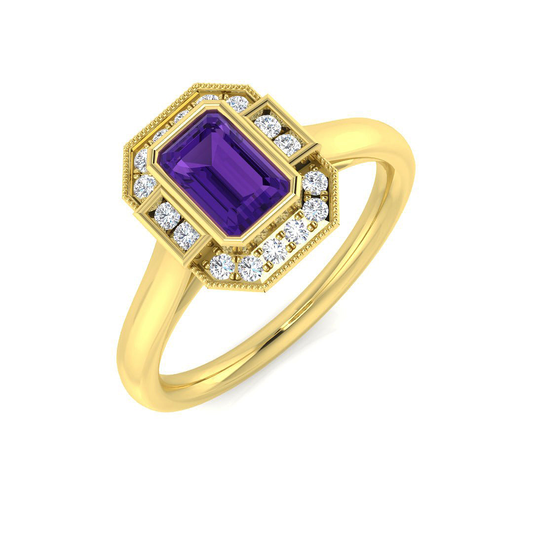Engagement Diamond Ring 0.74ct – SR3712~AME – 18k Yellow Gold