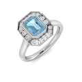 Halo Diamond Ring 0.93ct – SR3713~AQ – 18k White Gold