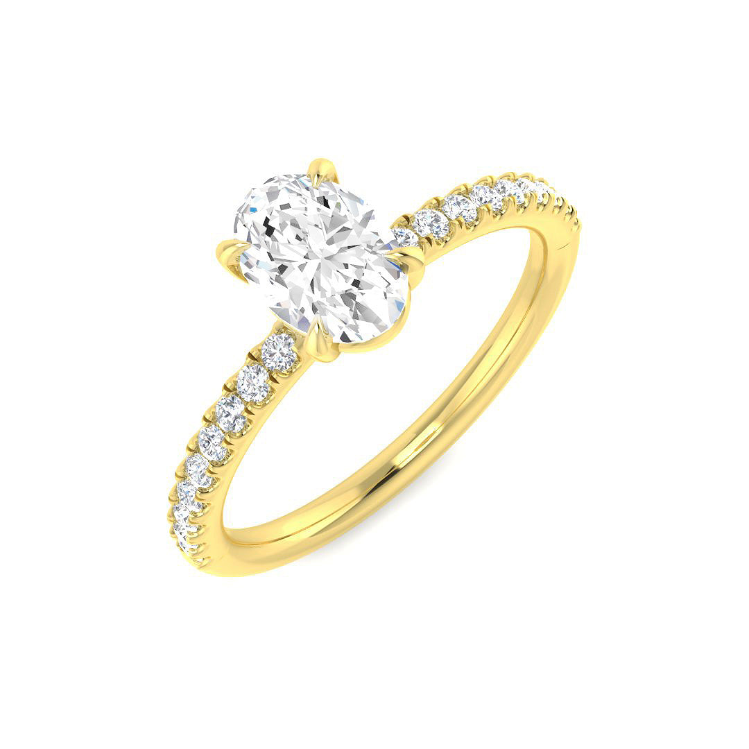 Engagement Diamond Ring 0.74ct–3.21ct – SR1386 – 18k Yellow Gold