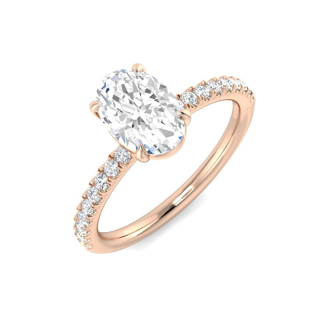 Engagement Diamond Ring 0.74ct–3.21ct – SR1386 – 18k Rose Gold