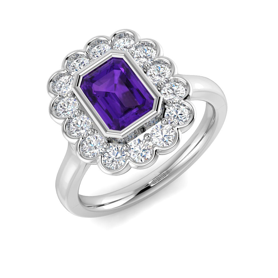 Engagement Diamond Ring 1.45ct – SR3908~AME – 18k White Gold