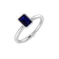 Blue Sapphire Diamond Ring 0.72ct – SR412~BS – 18k White Gold