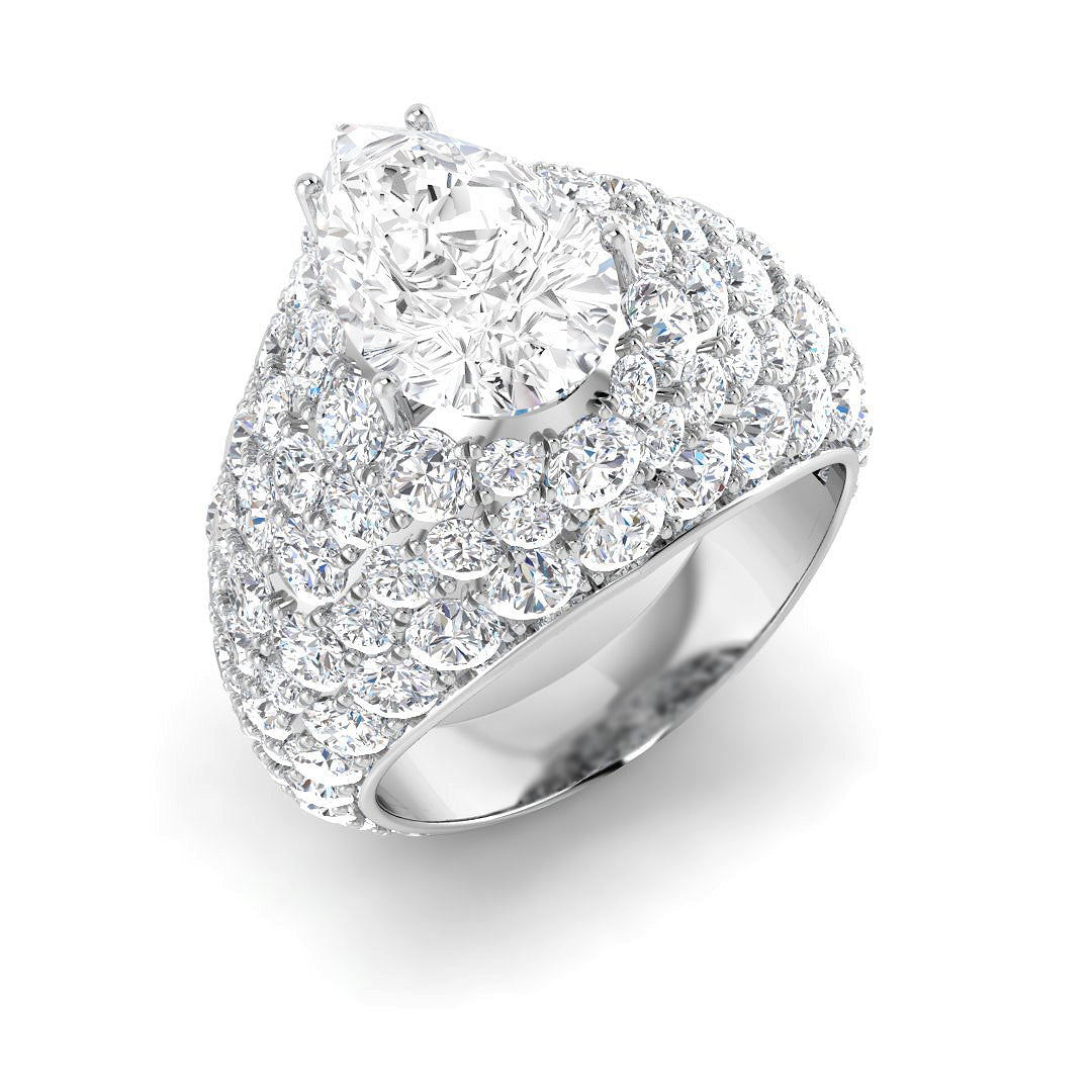 Fancy Lab-Grown Diamond Ring 6.32ct – SR4164 – 9k White Gold