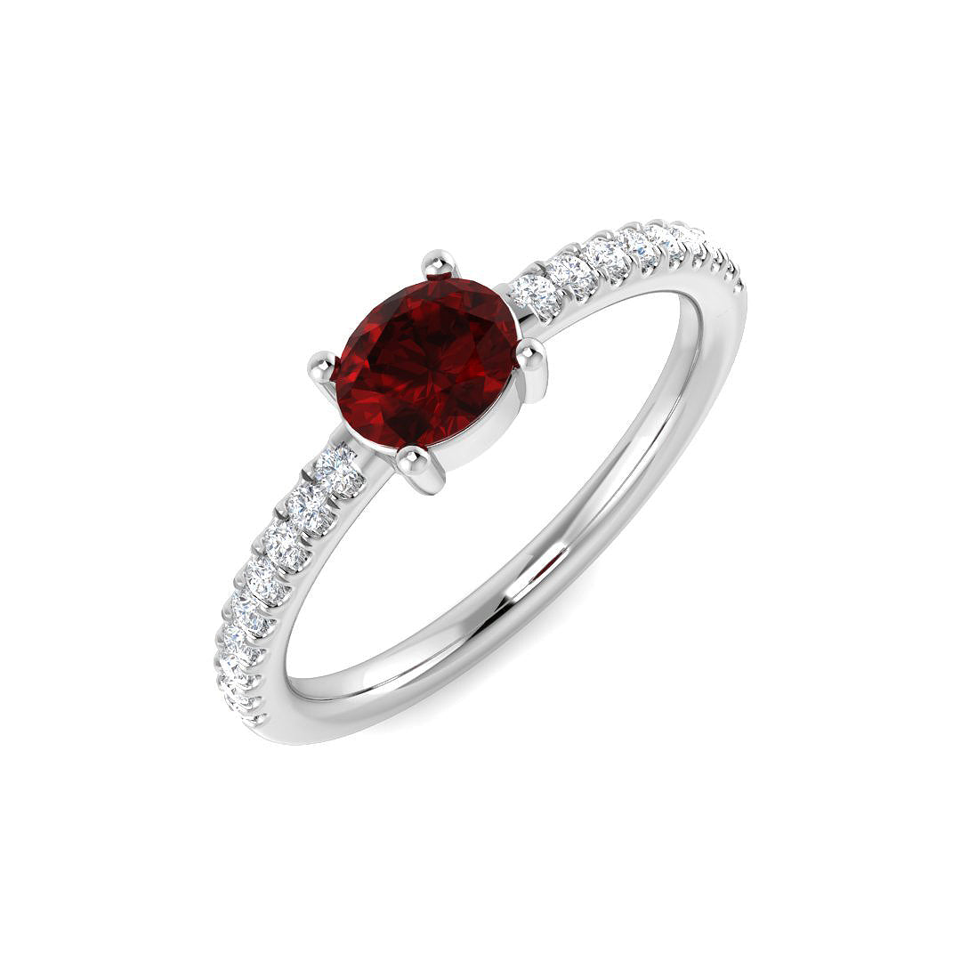 Ruby Diamond Ring 0.76ct – SR4410~RY – 18k White Gold