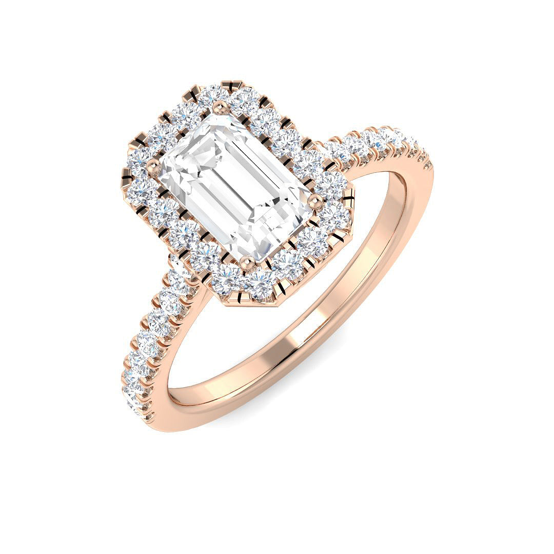 Halo Diamond Ring 0.98ct–5.71ct – SL9675 – 18k Rose Gold