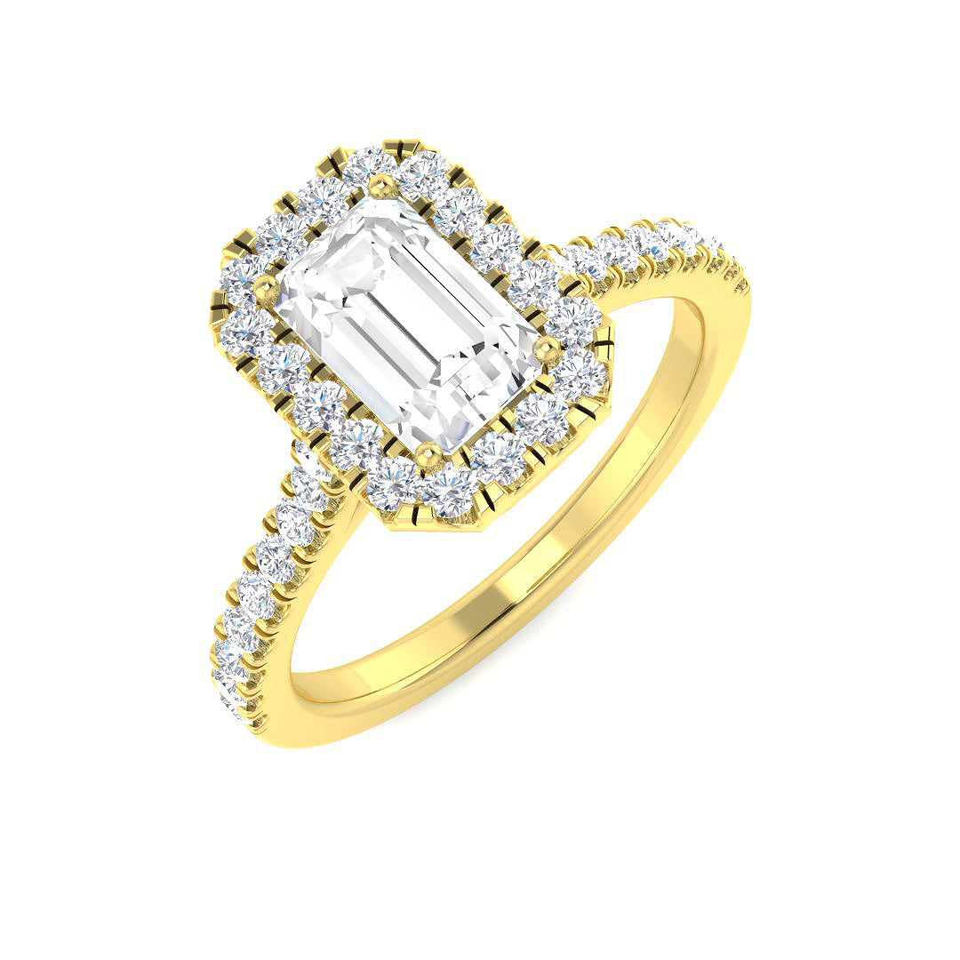 Halo Diamond Ring 0.98ct–5.71ct – SL9675 – 18k Yellow Gold