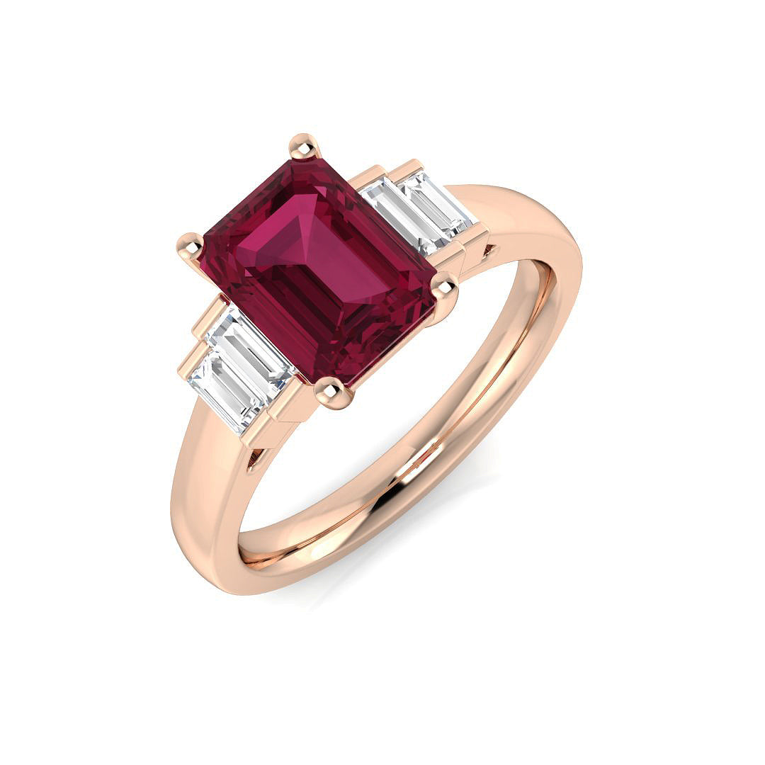 Multi Sapphire Diamond Ring 1.02ct – SR472~MS – 18k Rose Gold
