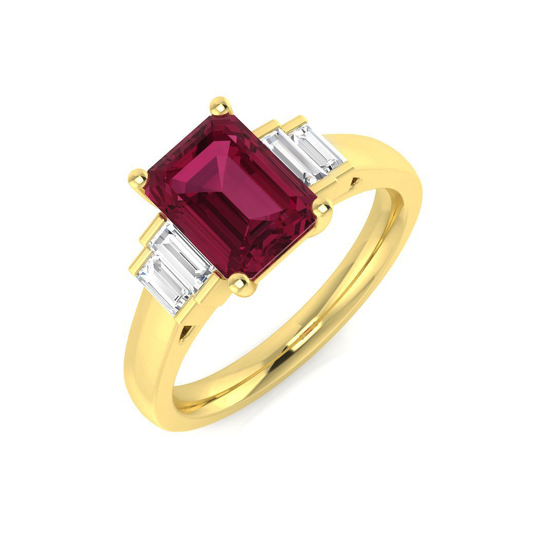 Multi Sapphire Diamond Ring 1.02ct – SR472~MS – 18k Yellow Gold