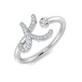 Initials Diamond Ring 0.12ct – SR52-K – 18k White Gold