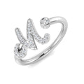 Initials Diamond Ring 0.12ct – SR52-M – 18k White Gold